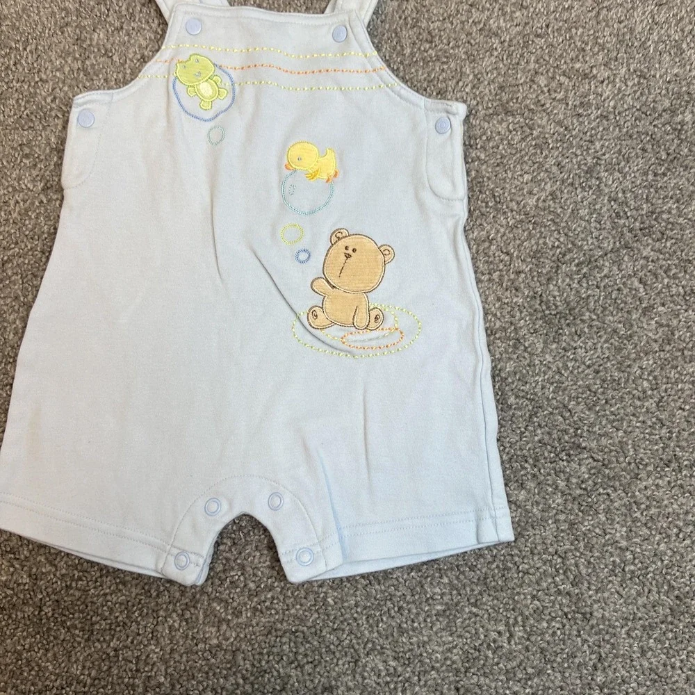 vtg Carters Romper Baby Boys 6M Teddy‎ Bear Duck Turtle Embroidered One Piece